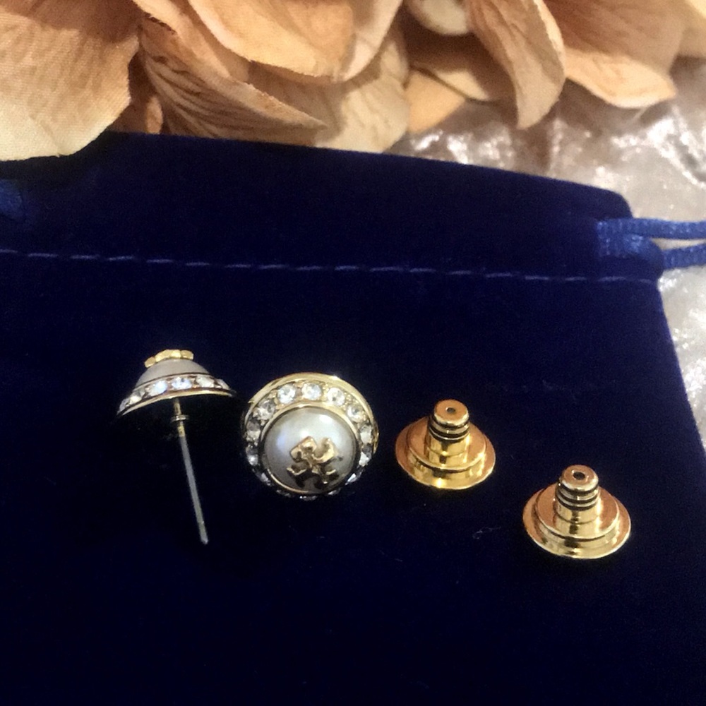 TORY BURCH • Natalie Crystal Pearl Earrings - Picture 6 of 6